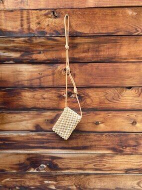 Wooden Beaded crossbody phone bag